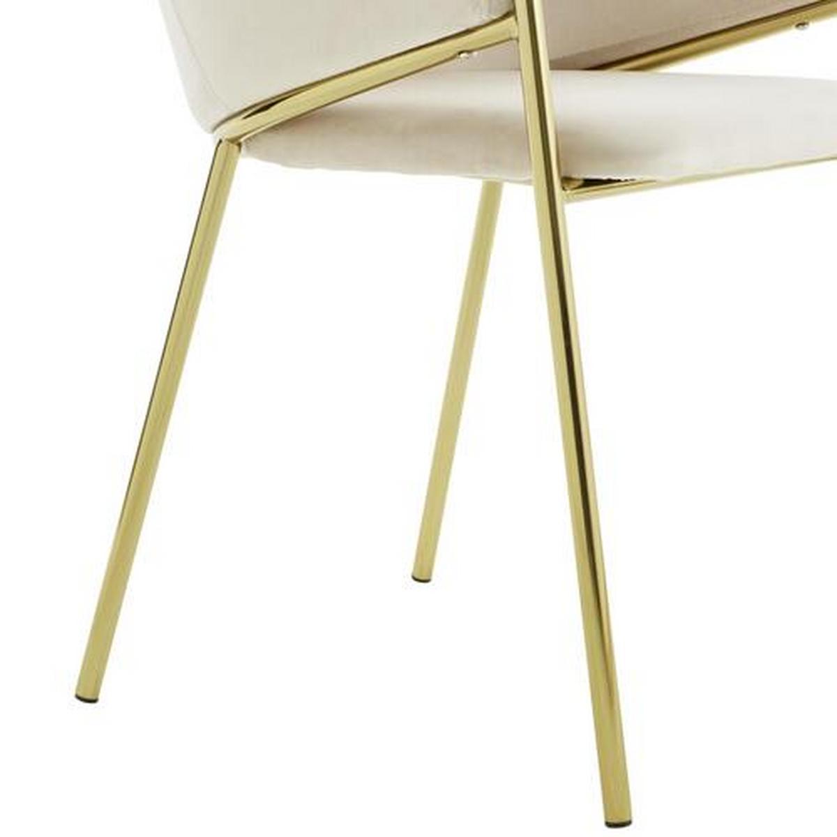 Armlehnstuhl Kronos -Trend Taupefarben/gold - Taupe/Goldfarben, Trend, Holz/Textil (53/77/60cm) - Livetastic