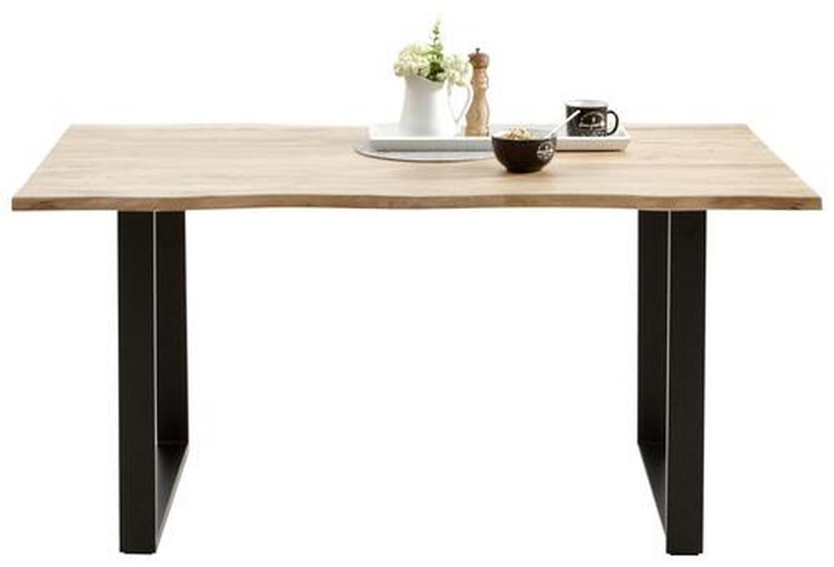 Obdĺžnikový jedálenský stôl RUNNER 200x100 cm - čierna/farba akácie, Natur, kov/drevo (200/100/76cm) - MID.YOU