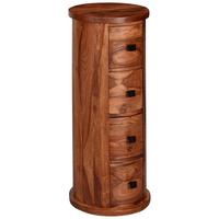 Komoda barvy sheesham - černá/barvy sheesham, Konvenční, kov/dřevo (35/85/35cm) - MID.YOU