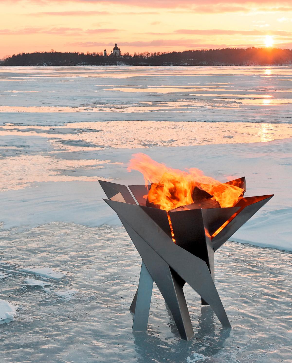 Feuerkorb Phoenix L - Rostfarben, Basics, Metall (45,5/45,5/34,5cm)