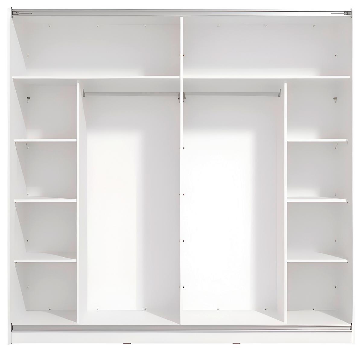 Tolóajtós Szekrény Ksanti 217/210 Cm - fehér/magasfényű fehér, Basics, faalapú anyag (217/210/62,5cm)