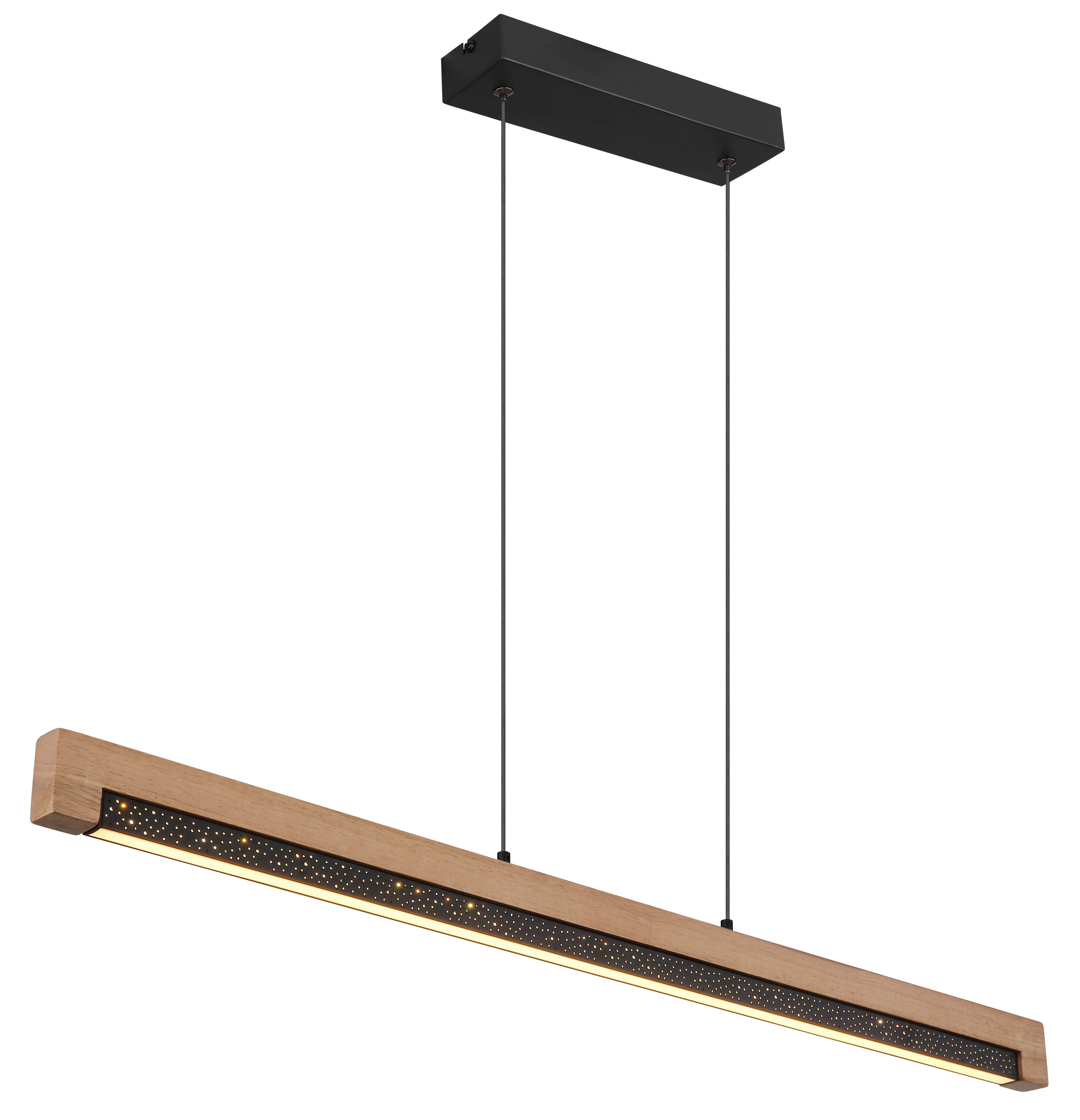 LED-Hängeleuchte 67849h - Dunkelbraun/Schwarz, Natur, Kunststoff/Metall (85/7/120cm) - Globo