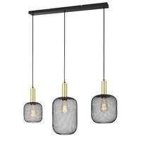 Luster DRATO - čierna/zlatá, Modern, kov (81.5/20/120cm) - Mömax