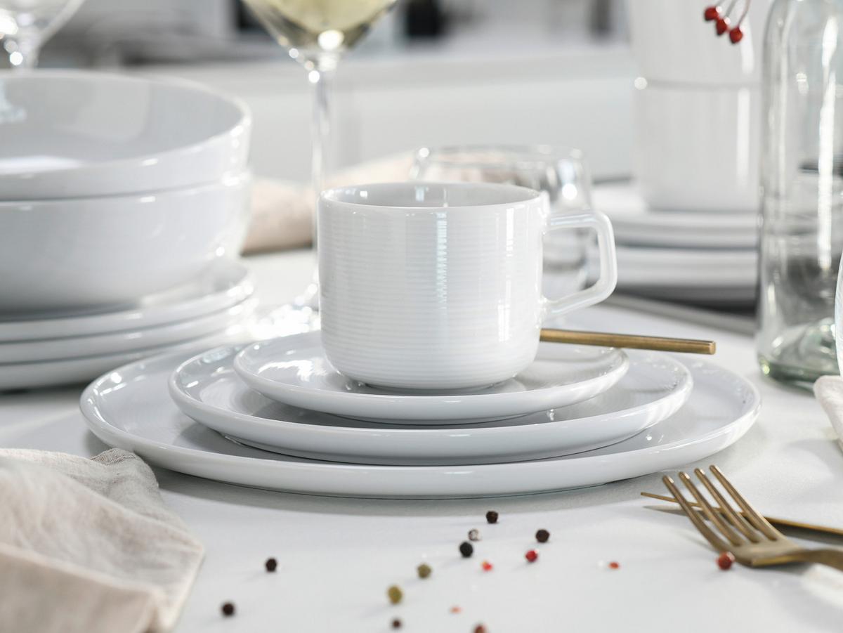 Kombiservice 30-Teilig. Porzellan, weiß - Weiß, Basics, Keramik - Creatable