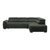 Rohová sedačka GRINALDI, pravá, tmavozelená - čierna/tmavozelená, Modern, textil/plast (283/206cm) - Premium Living