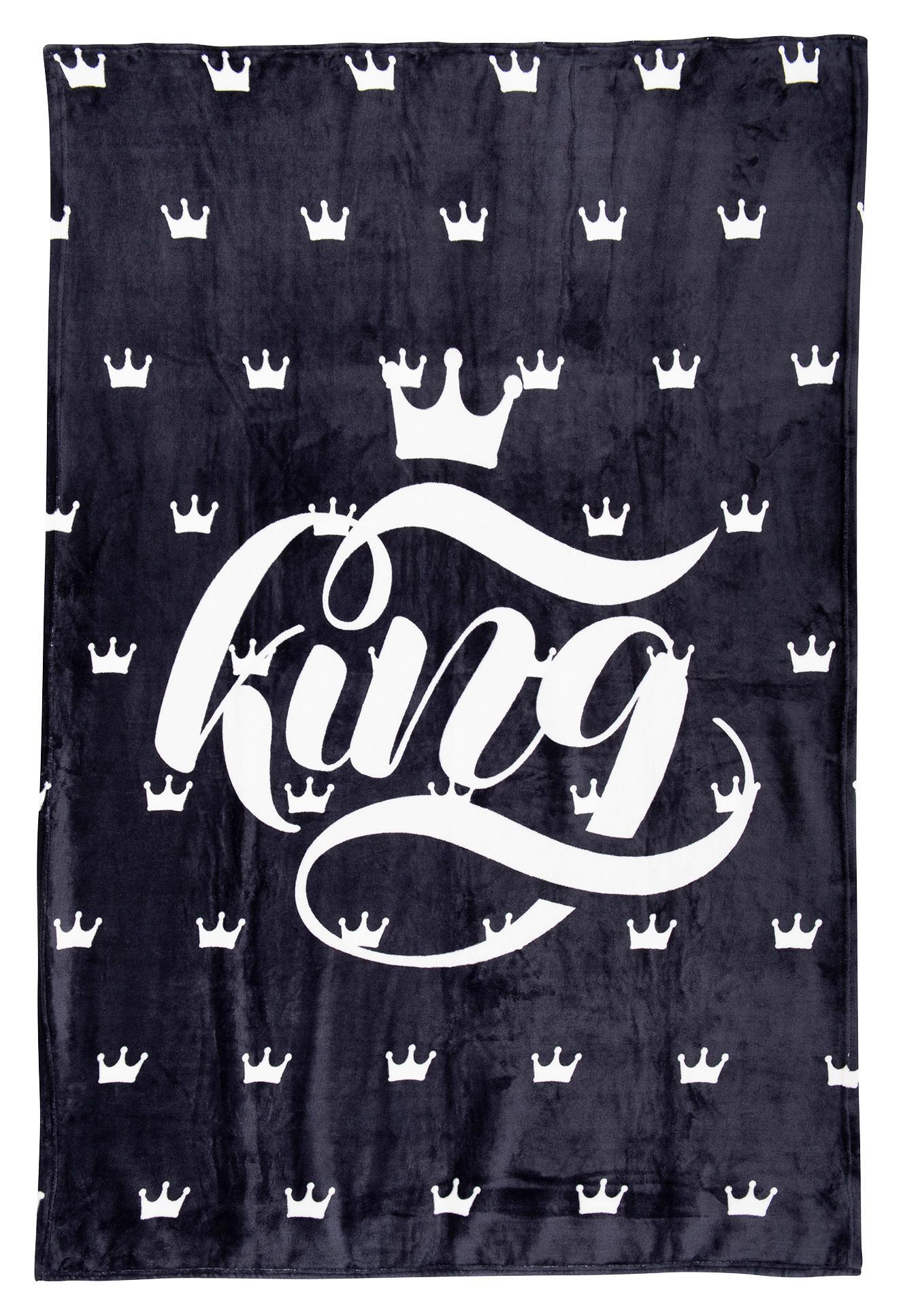 Kuscheldecke King Schwarz/Silber 130x180 cm - Silberfarben/Schwarz, MODERN, Textil (130/180cm) - Luca Bessoni