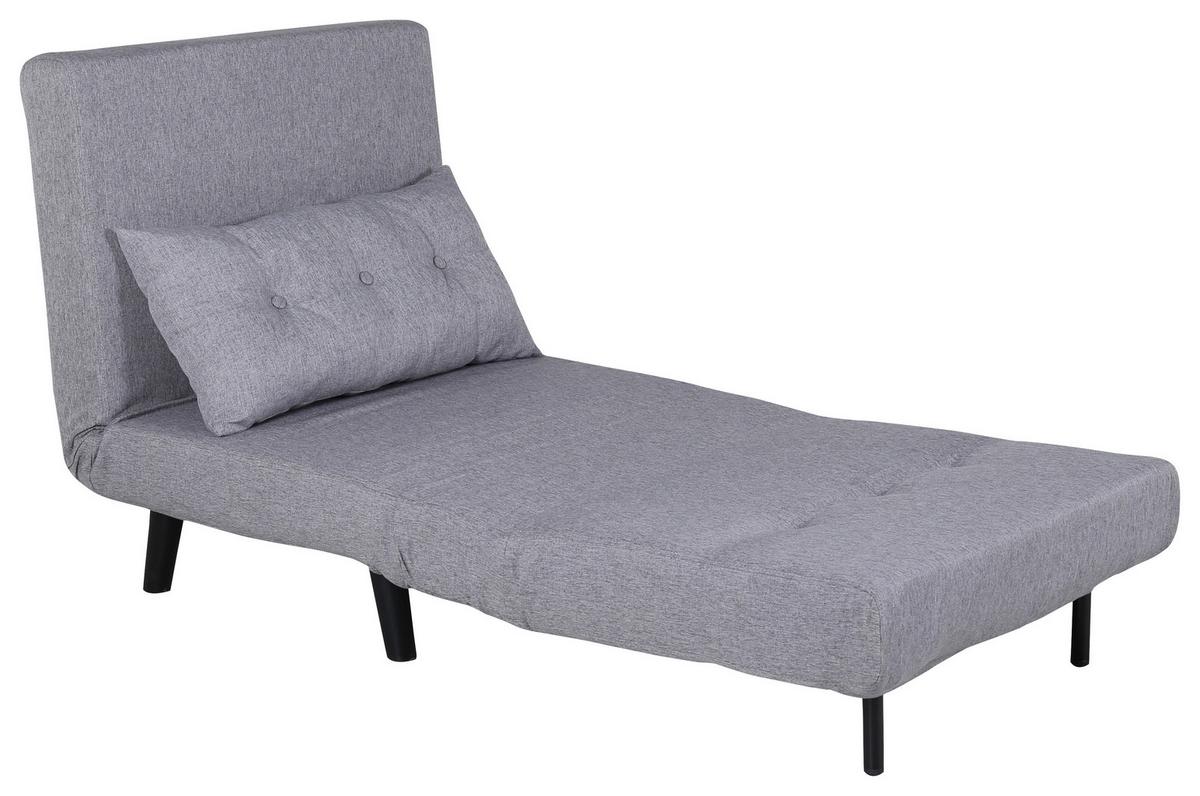 Schlafsessel Vicky - Schwarz/Grau, Design, Textil/Metall (70/88/80cm) - Livetastic