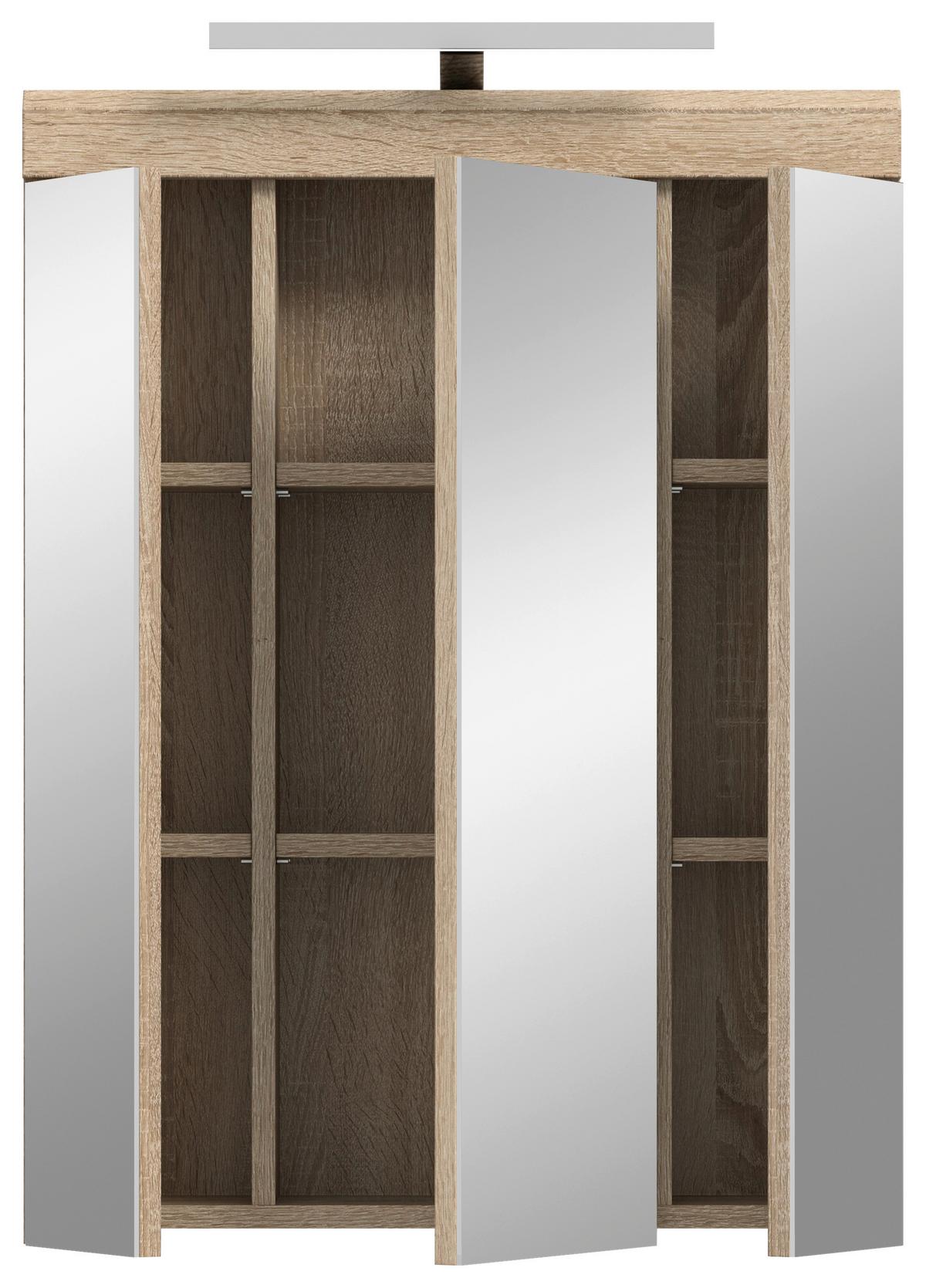 Spiegelschrank Lambada Sonoma Eiche Dekor B: 60 Cm - Sonoma Eiche, MODERN, Glas/Holzwerkstoff (60/79/37cm) - MID.YOU