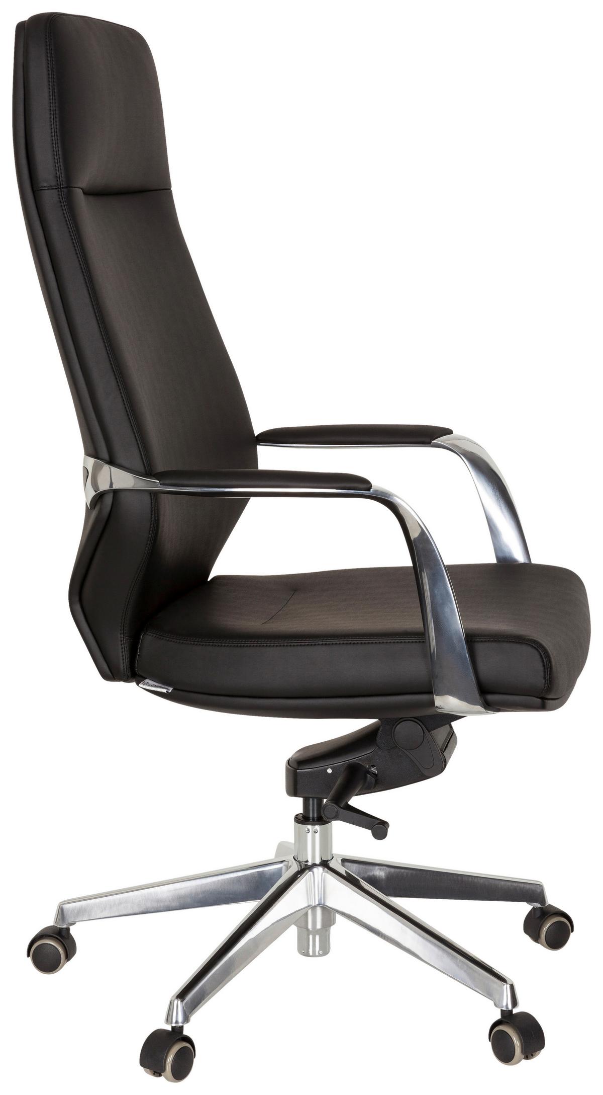 Chefsessel Velvet Schwarz Bis 120 Kg - Silberfarben/Schwarz, Basics, Kunststoff/Textil (63/133/65cm) - MID.YOU