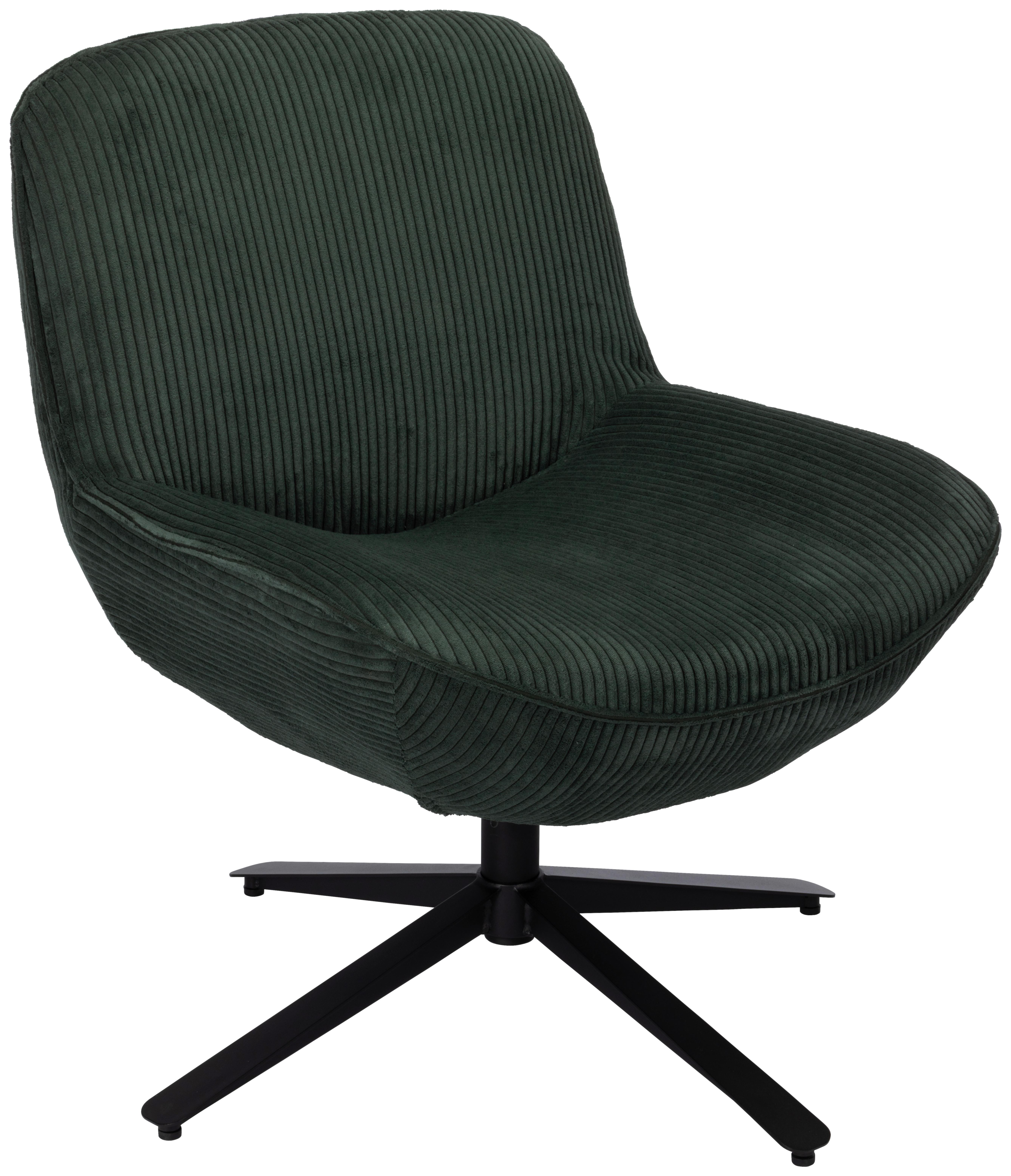 Relaxsessel Maro Grün B: 66 cm - Schwarz/Grün, Basics, Textil/Metall (66/76/75cm) - Livetastic