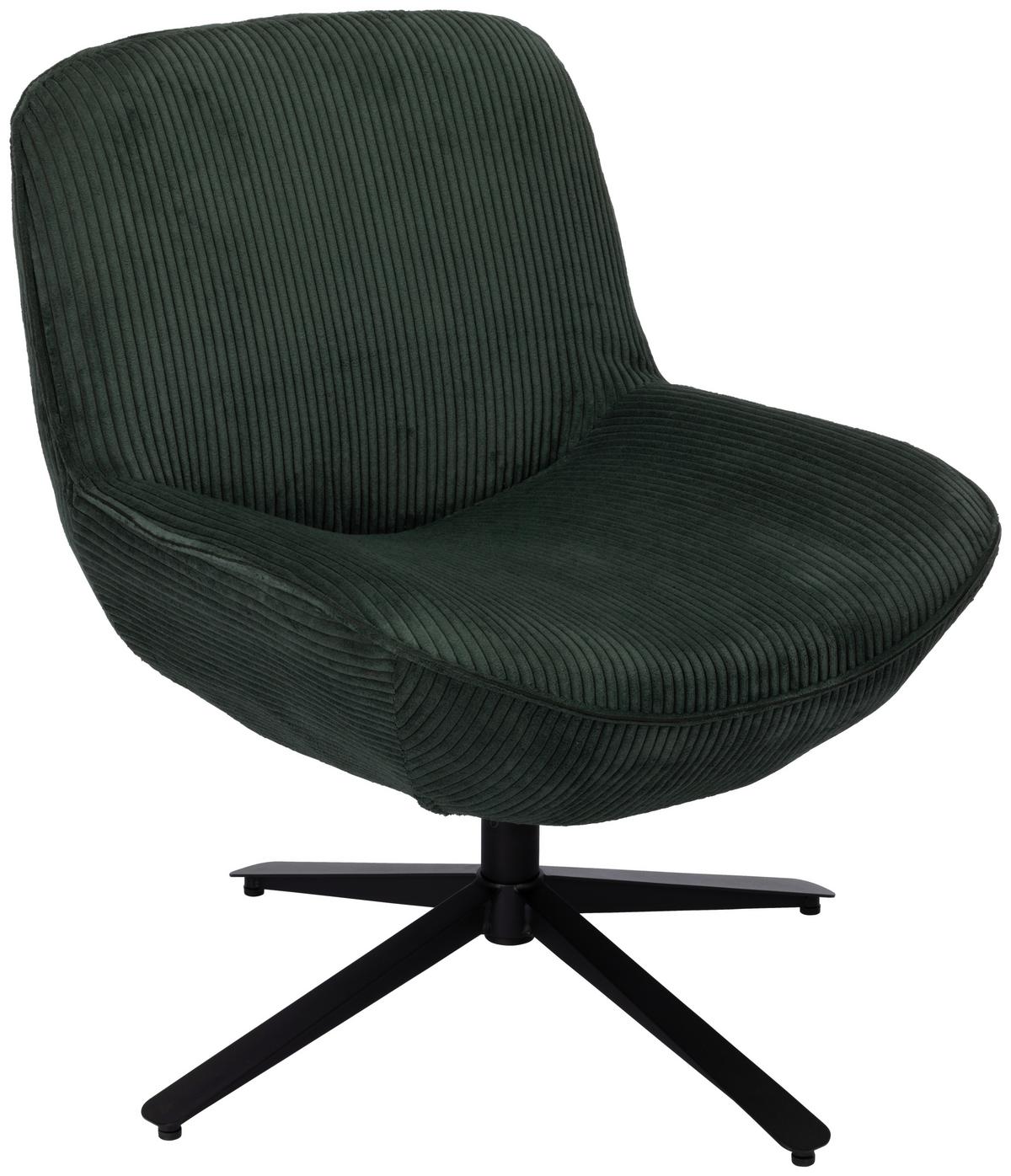 Relaxsessel Maro Grün B: 66 cm - Schwarz/Grün, Basics, Textil/Metall (66/76/75cm) - Livetastic