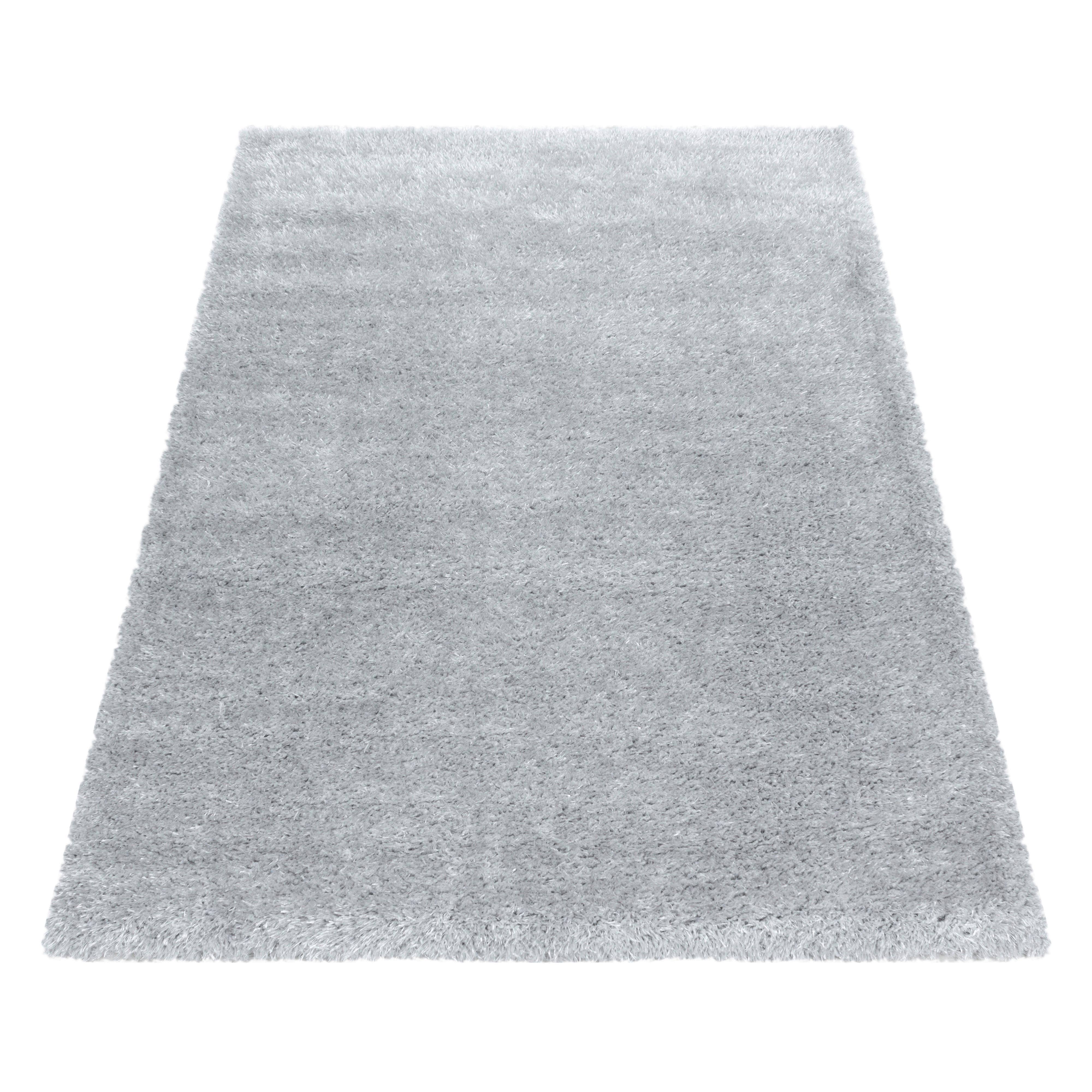 Hochflor Teppich Silber Brilliant 280x370 cm