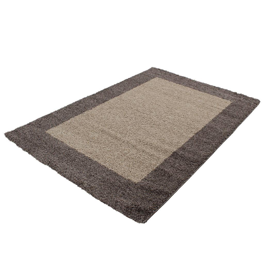Hochflor Teppich Taupe Life 60x110 Cm