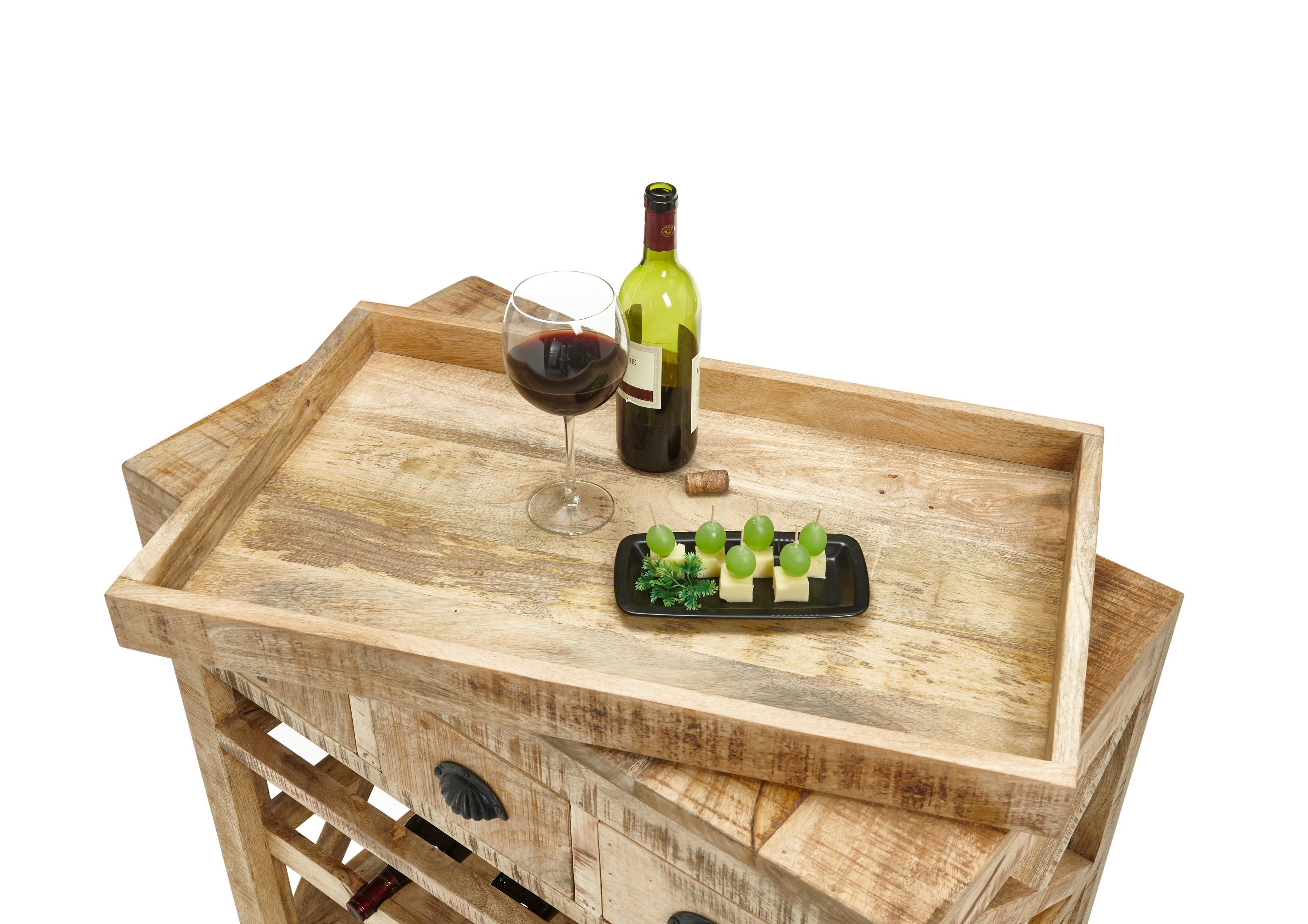 Barwagen Ferdi - Braun, MODERN, Holz (86/46/93cm) - Livetastic