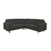 Ecksofa Noret, Schwarz S: 242x242 Cm - Buchefarben/Schwarz, Design, Textil (242/242cm) - MID.YOU