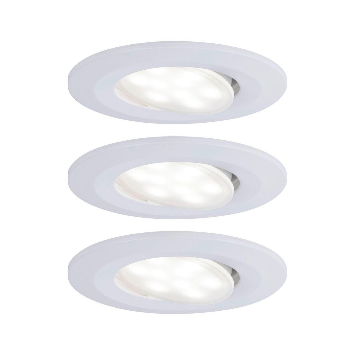 Led-deckenleuchte Calla Ø 9 Cm 3er-Set Schwenkbar Weiß Rund - Weiß, Basics, Kunststoff (9cm) - Paulmann
