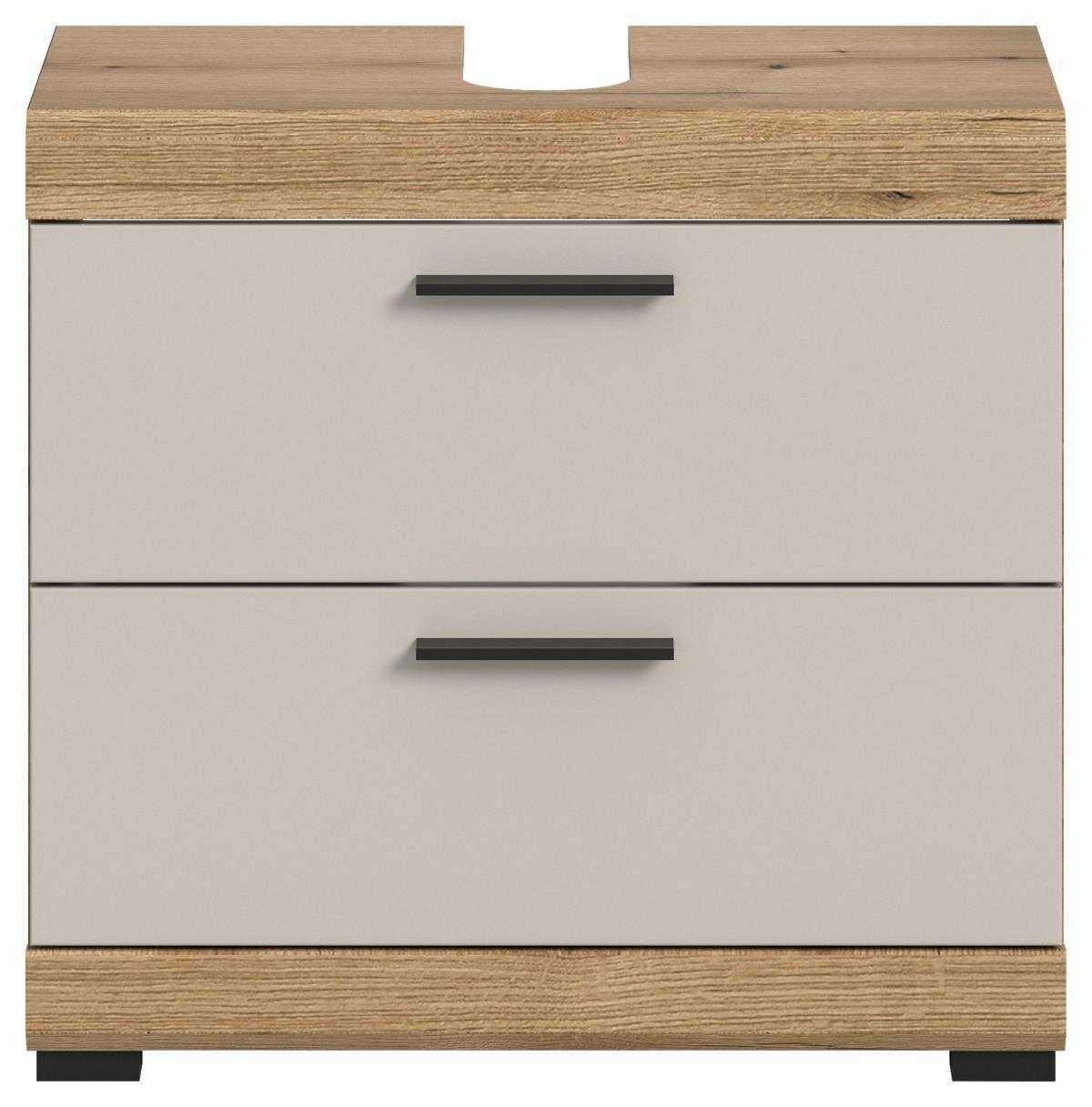 Waschbeckenunterschrank Scout Kaschmir/naturfarben B: 60 Cm - Kaschmir/Schwarz, MODERN, Holzwerkstoff (60/56/34cm) - MID.YOU