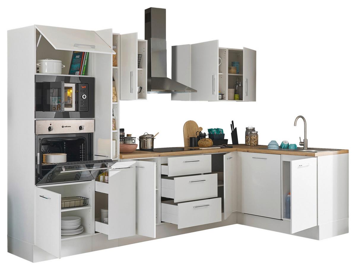 Eckküche Turin Weiß/Eiche Dekor 310x175 cm - Weiß/Eiche Artisan, Basics, Holzwerkstoff (310/175cm) - MID.YOU