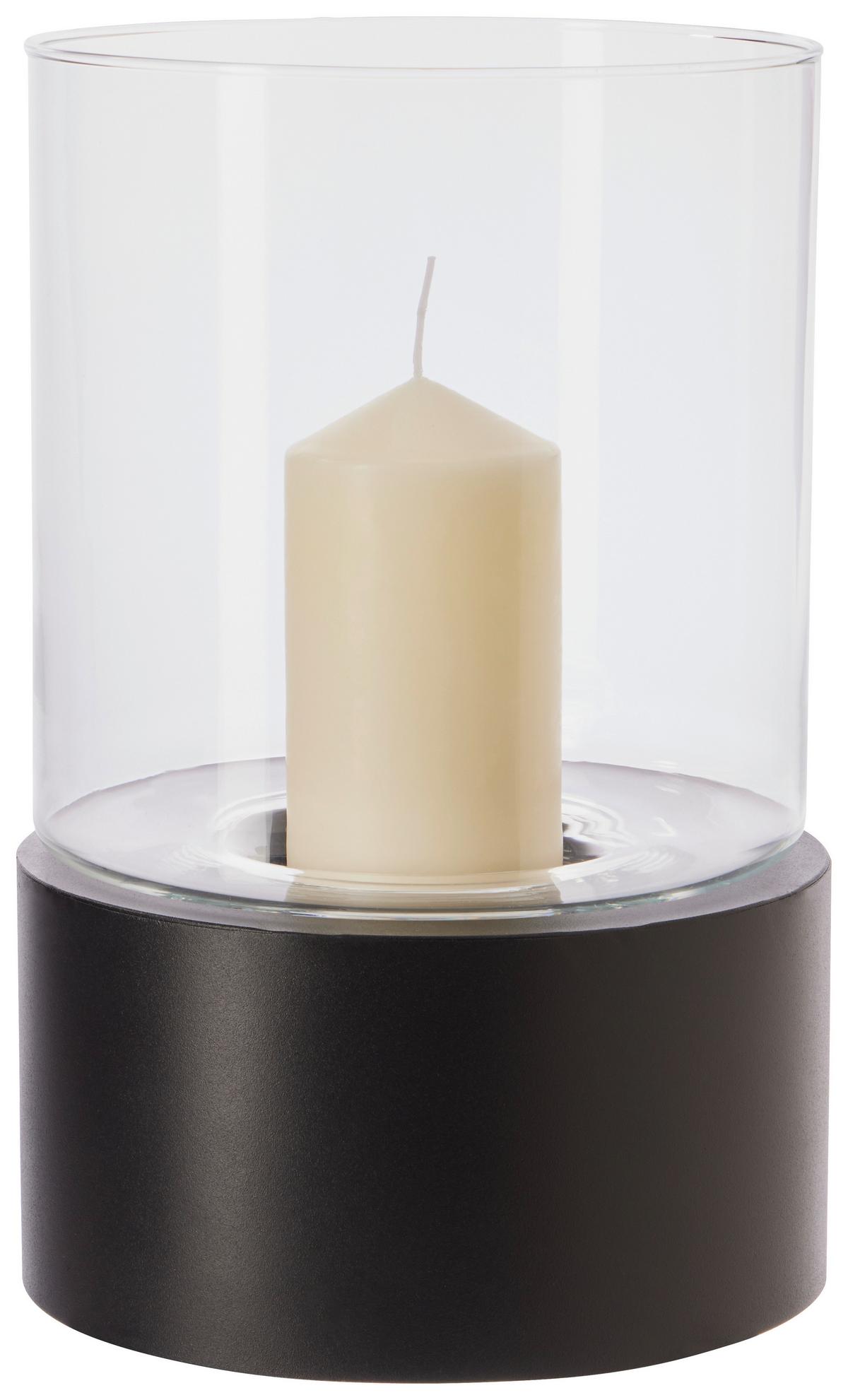 Windlicht Windlicht - Schwarz, Basics, Glas/Metall (19/30cm) - Luca Bessoni