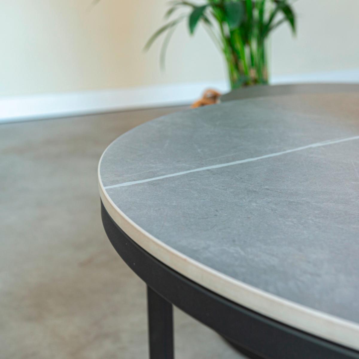 Couchtisch Leyton Grau/Schwarz, 68 cm - Schwarz/Grau, MODERN, Stein/Metall (68/43/68cm) - MID.YOU