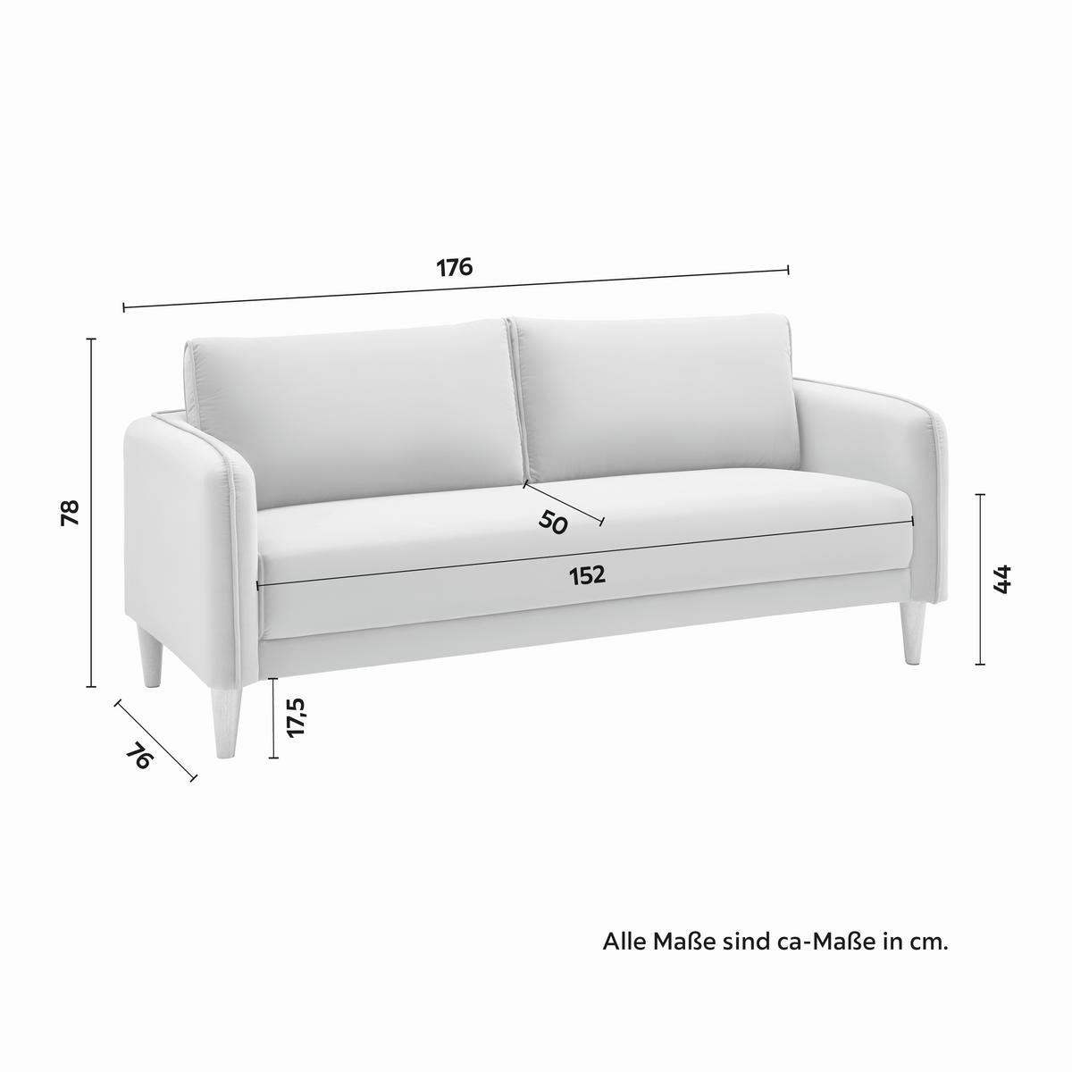 Pohovka LIVIA sivá - sivá/prírodná farba, Modern, drevo/textil (176/78/76cm) - Bessagi Home