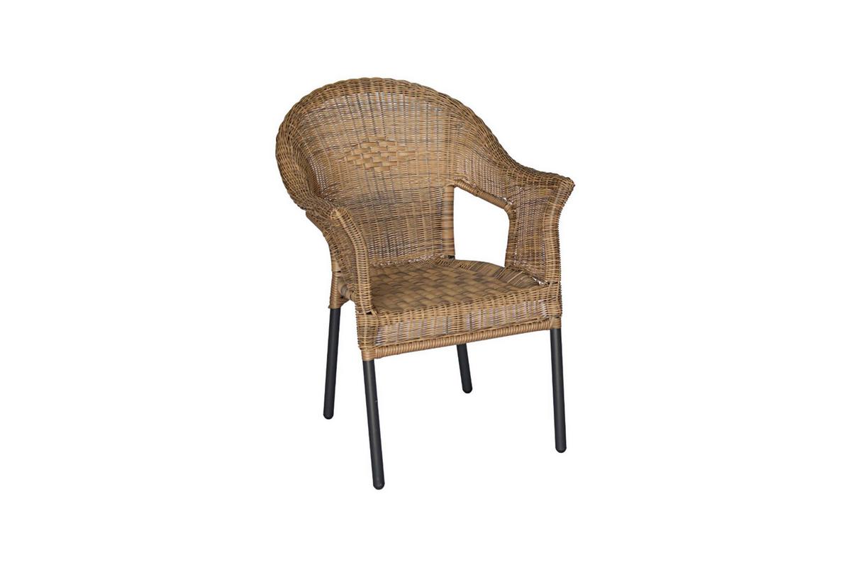 Gartentischgruppe Ravenna 7--Teilig., Kunststoff+sitzkissen - Beige/Graphitfarben, KONVENTIONELL, Glas/Kunststoff - Gardenson