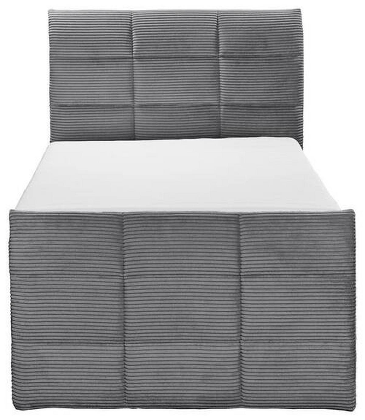 Boxspringbett Mit Topper & Bettkasten 120x200 Bolivia - Dunkelgrau/Schwarz, MODERN, Holzwerkstoff/Textil (120/200cm) - MID.YOU