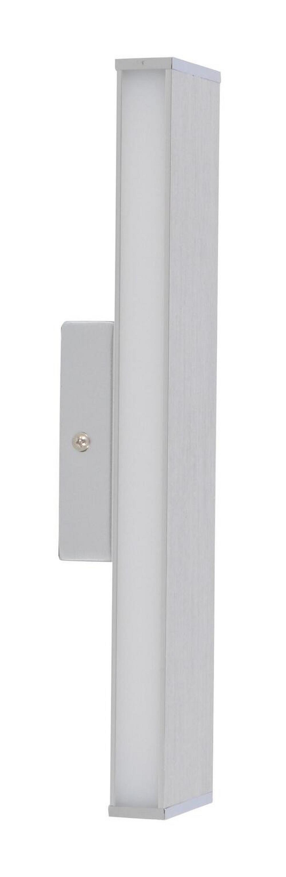 Led-wandleuchte, 1-flammig, Rechteckig - Chromfarben/Alufarben, Design, Kunststoff/Metall (31,6/7/5cm) - Näve