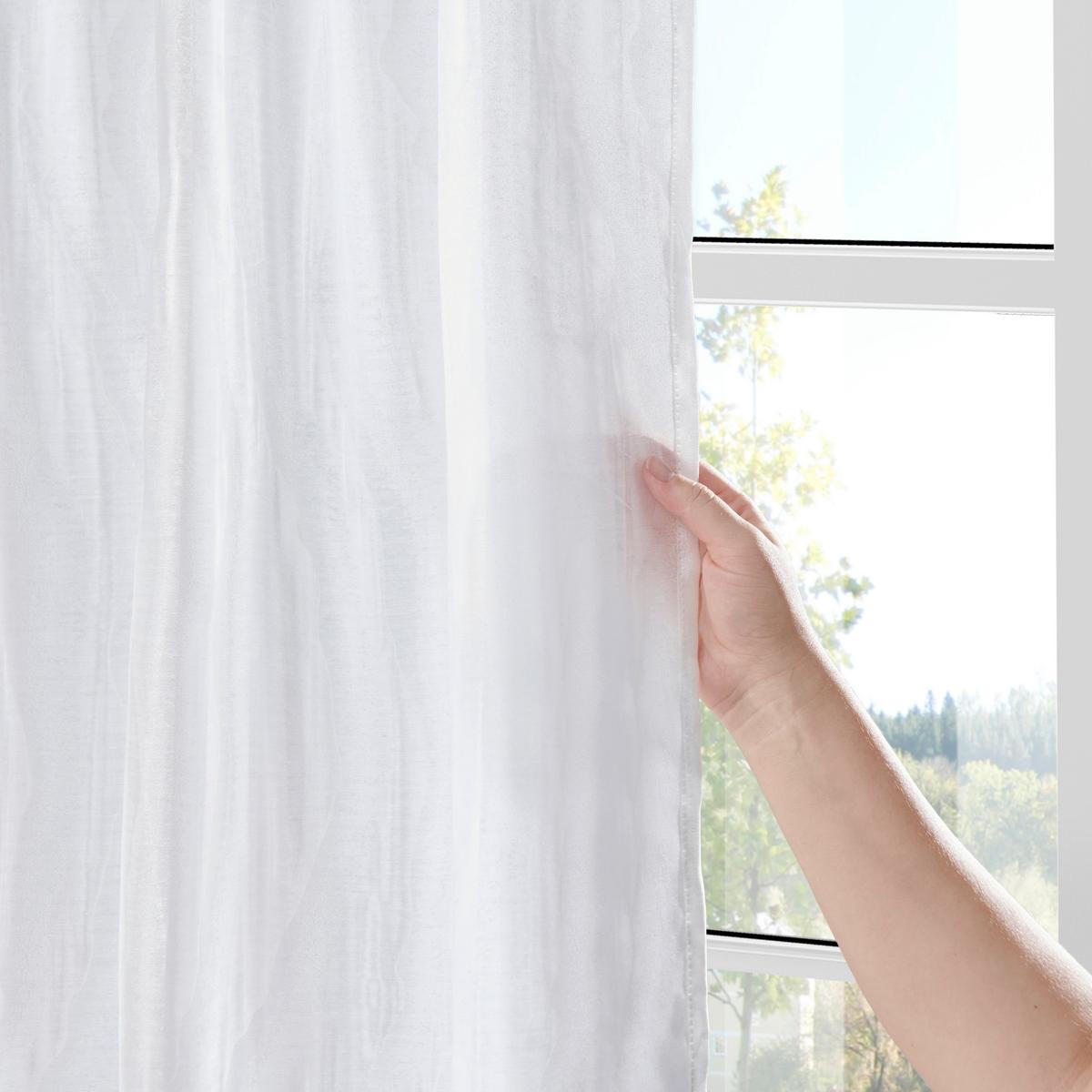 HOTOVÝ ZÁVĚS Phil, 135/255cm, bílá - bílá, Romantický / Rustikální, textil (135/255cm) - Premium Living
