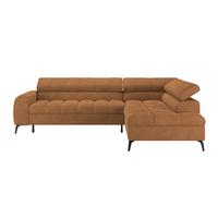 Ecksofa Volf Rechts New Braun, S: 261x203 cm - Schwarz/Braun, Trend, Kunststoff/Textil (261/203cm)