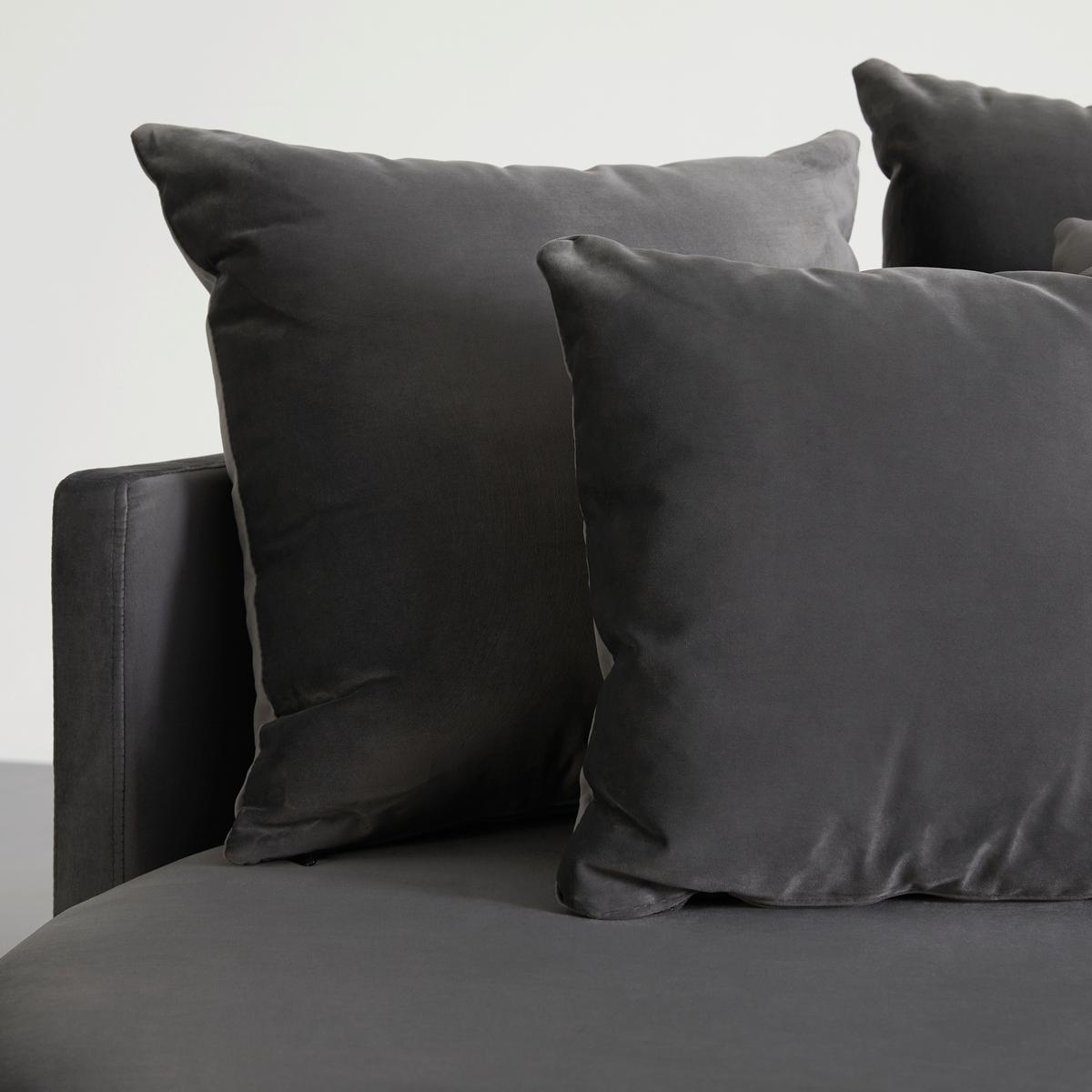 Okrúhla pohovka s vankúšmi ELENA, sivá - čierna/sivá, Modern, drevo/textil (130/65/140cm) - Bessagi Home