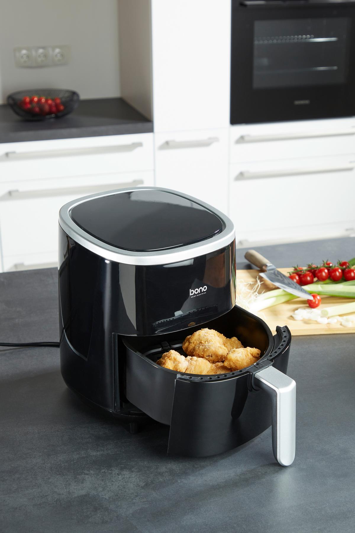 Heißluftfritteuse Julia 3,5 L Schwarz, Timer - Schwarz, MODERN, Kunststoff (32,2ml) - Bono
