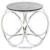 Beistelltisch Whitney 125 Schwarz / Silber - Roségold/Silberfarben, Design, Glas/Metall (40/42cm) - Kayoom