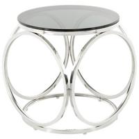 Beistelltisch Whitney 125 Schwarz / Silber - Roségold/Silberfarben, Design, Glas/Metall (40/42cm) - Kayoom