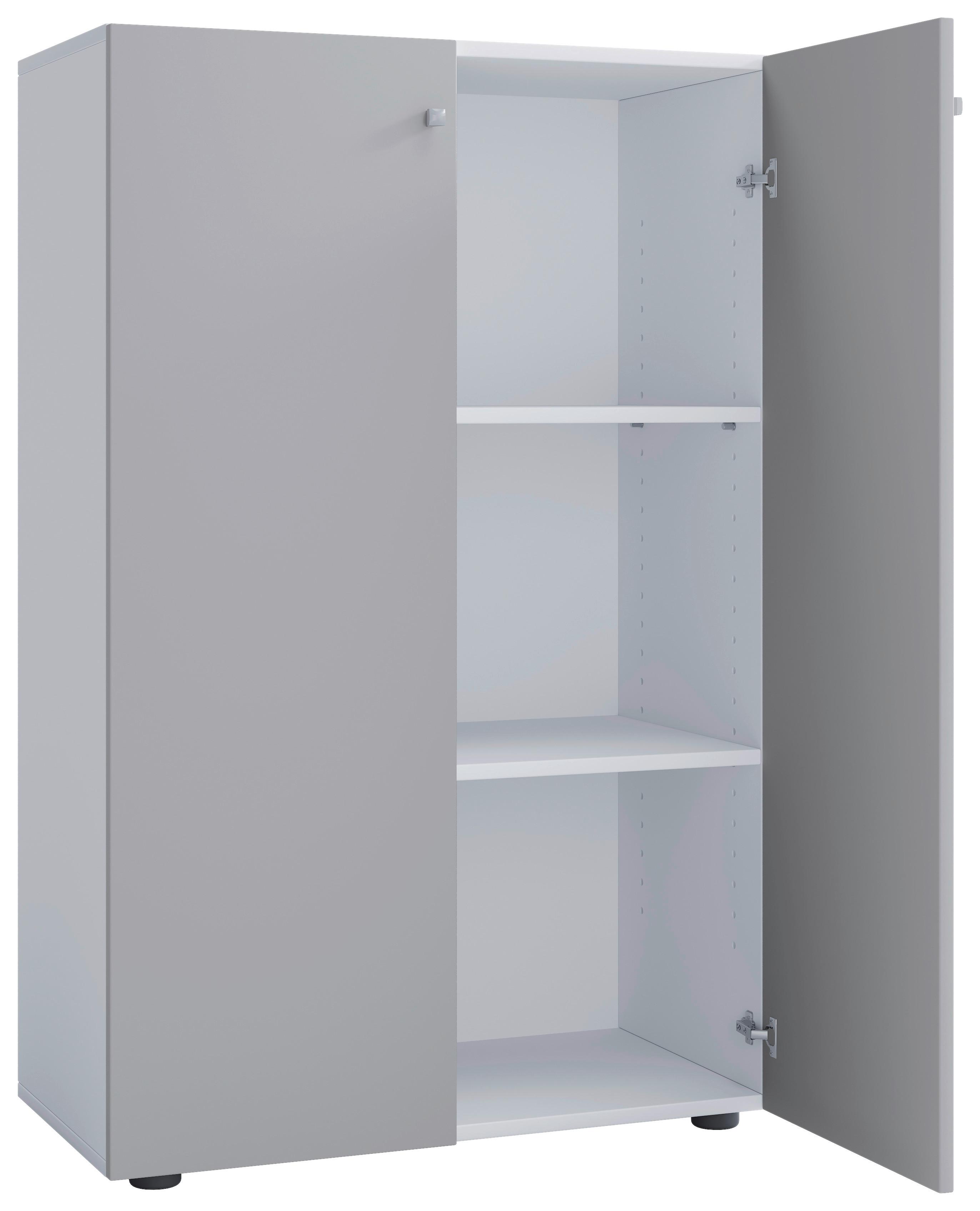 Schuhschrank Lona Grau Weiß - Schwarz/Weiß, Design, Holzwerkstoff (70/110/39cm) - MID.YOU