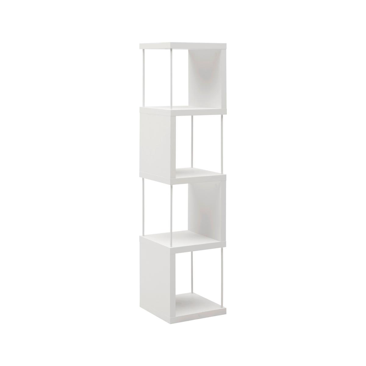 REGÁL PINNAR - biela, Modern, kov/kompozitné drevo (33/136,5/33cm) - Mömax
