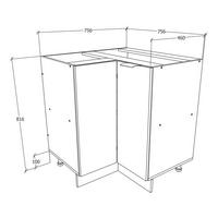 Eckunterschrank Fasola Weiß B: 76 Cm - Weiß, Trend, Holzwerkstoff/Kunststoff (76/93/76cm) - MID.YOU
