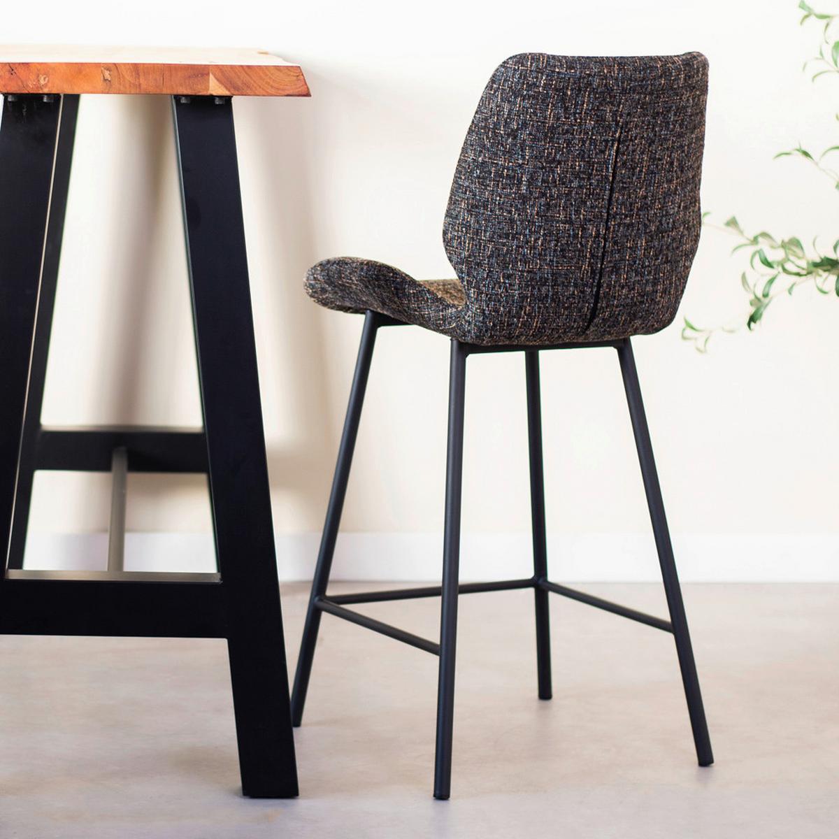 Barhocker-Set Barron - Schwarz, Design, Textil/Metall (47/99/55cm) - MID.YOU