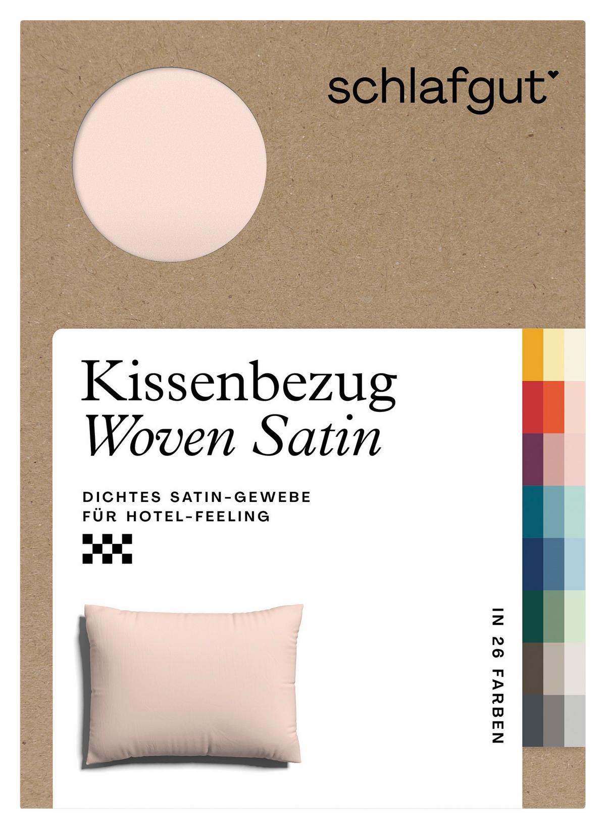 Kopfpolsterbezug Woven Satin - Hellrot, Basics, Textil (70/90cm) - Schlafgut