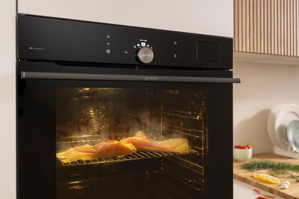 Dampfbackofen BFs6148b - Schwarz, MODERN, Glas (59,5/59,5/56,4cm) - Gorenje