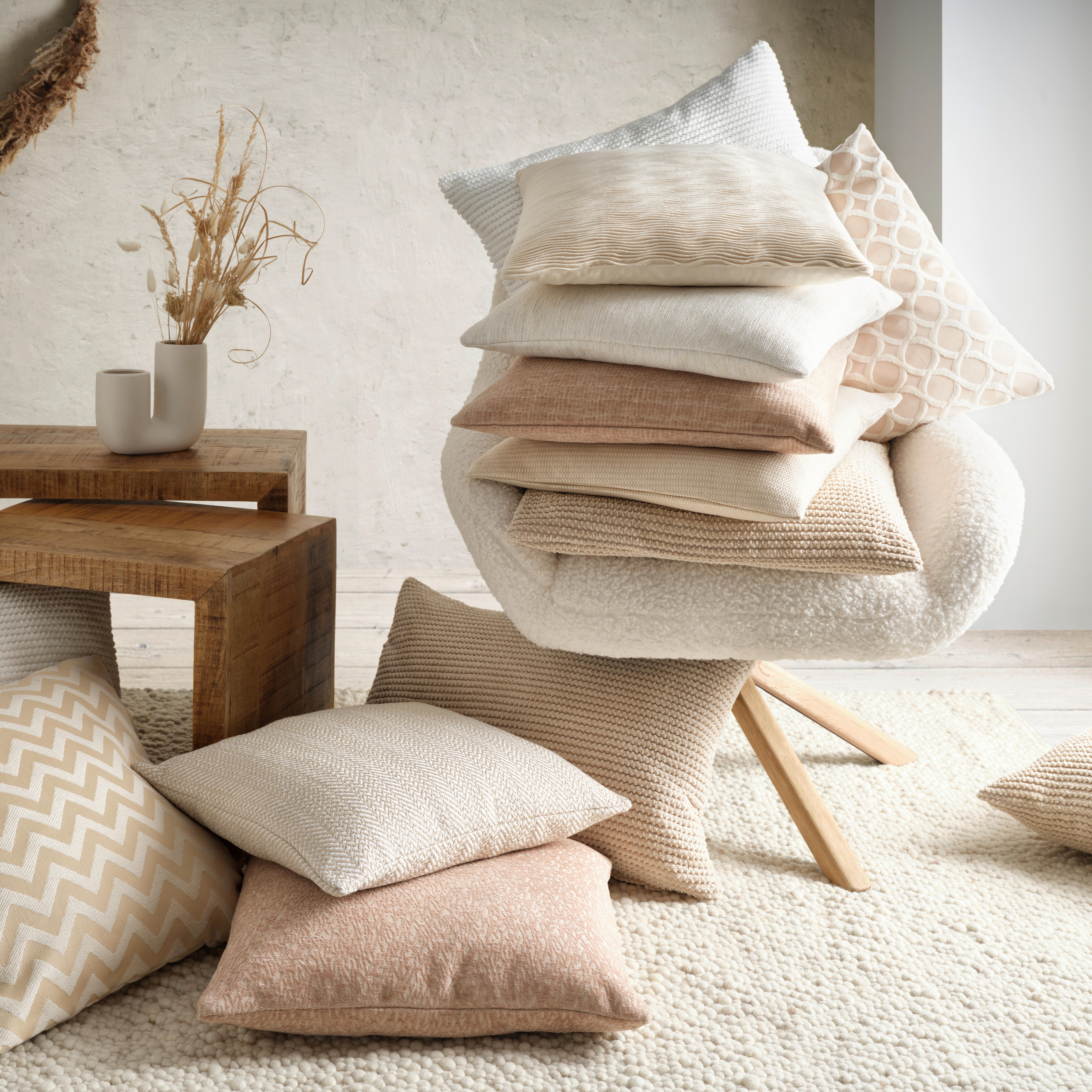 POŤAH NA VANKÚŠ Pia, 48/48cm, sivobiela - prírodná farba, Basics, textil (50/50cm) - Premium Living