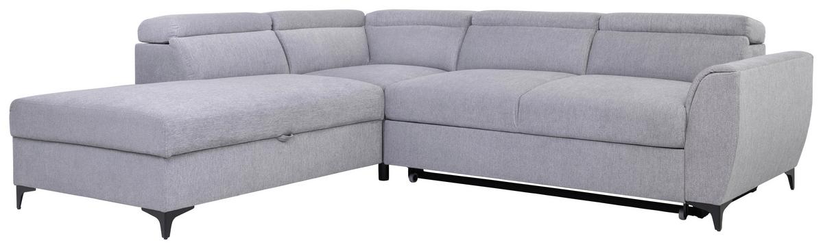 Ecksofa Lapis Grau S: 217/255 Cm - Schwarz/Grau, KONVENTIONELL, Textil (217/255cm) - MID.YOU