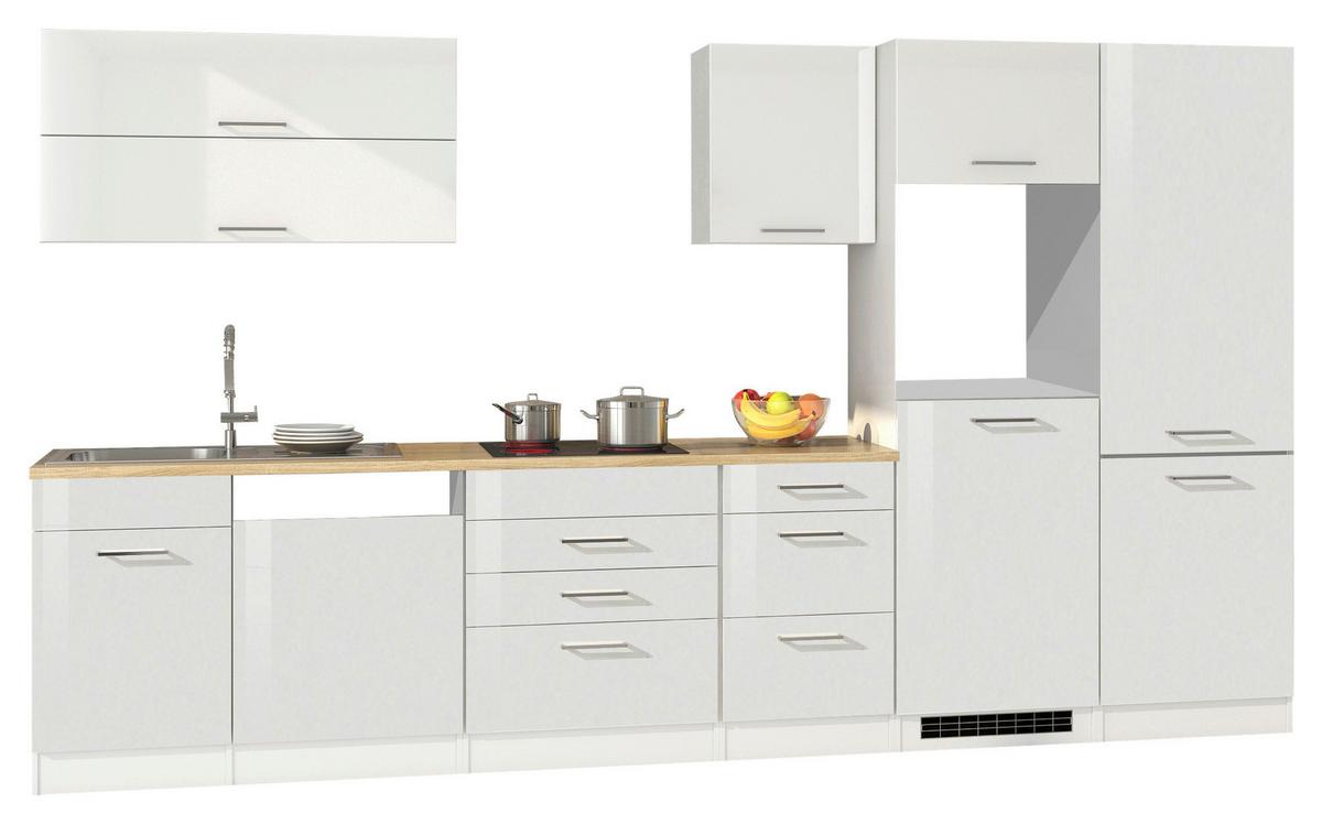 Küchenleerblock Mailand Weiß B: 360 cm - Weiß Hochglanz/Weiß, MODERN, Holzwerkstoff (360cm) - Held