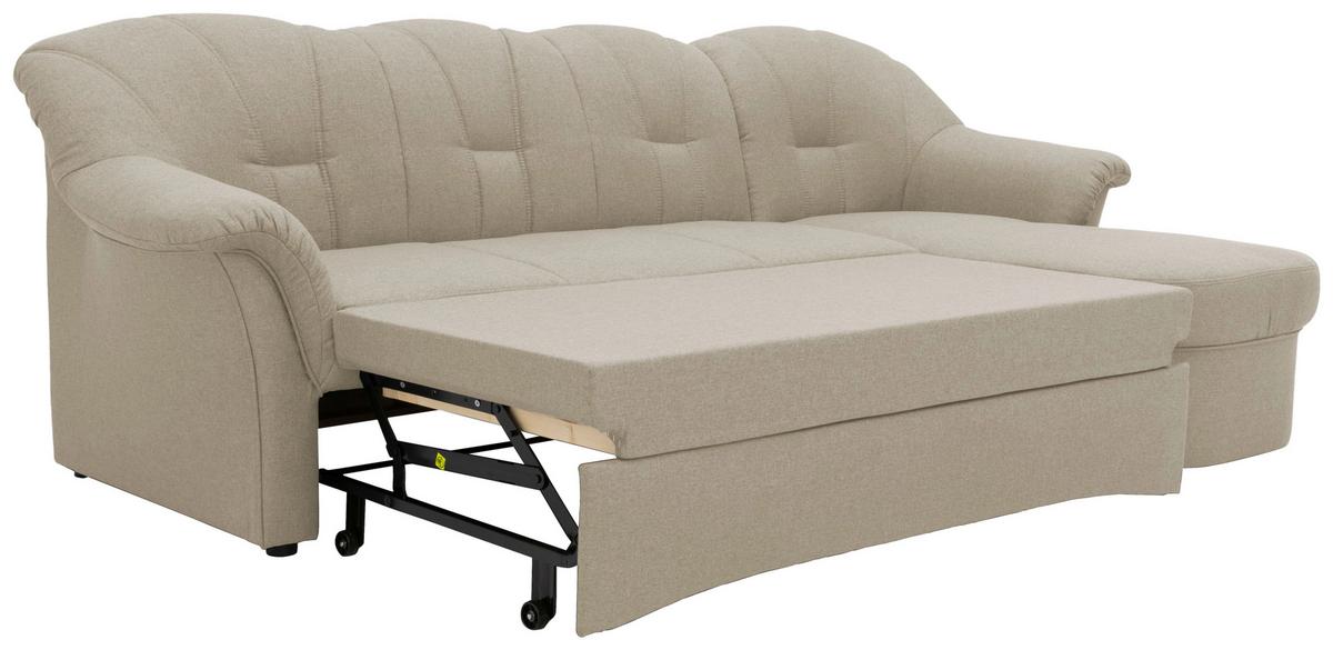 Ecksofa Mit Schlaffunktion Papenburg Schlammfarben - Schlammfarben/Schwarz, KONVENTIONELL, Textil (233/142cm) - MID.YOU