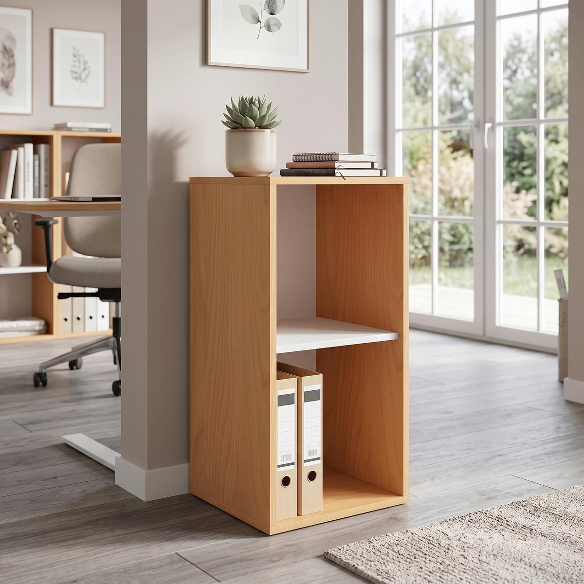 Aktenregal Lona Buchefarben B: 35 cm - Buchefarben, MODERN, Holzwerkstoff (35/74/37cm) - P & B
