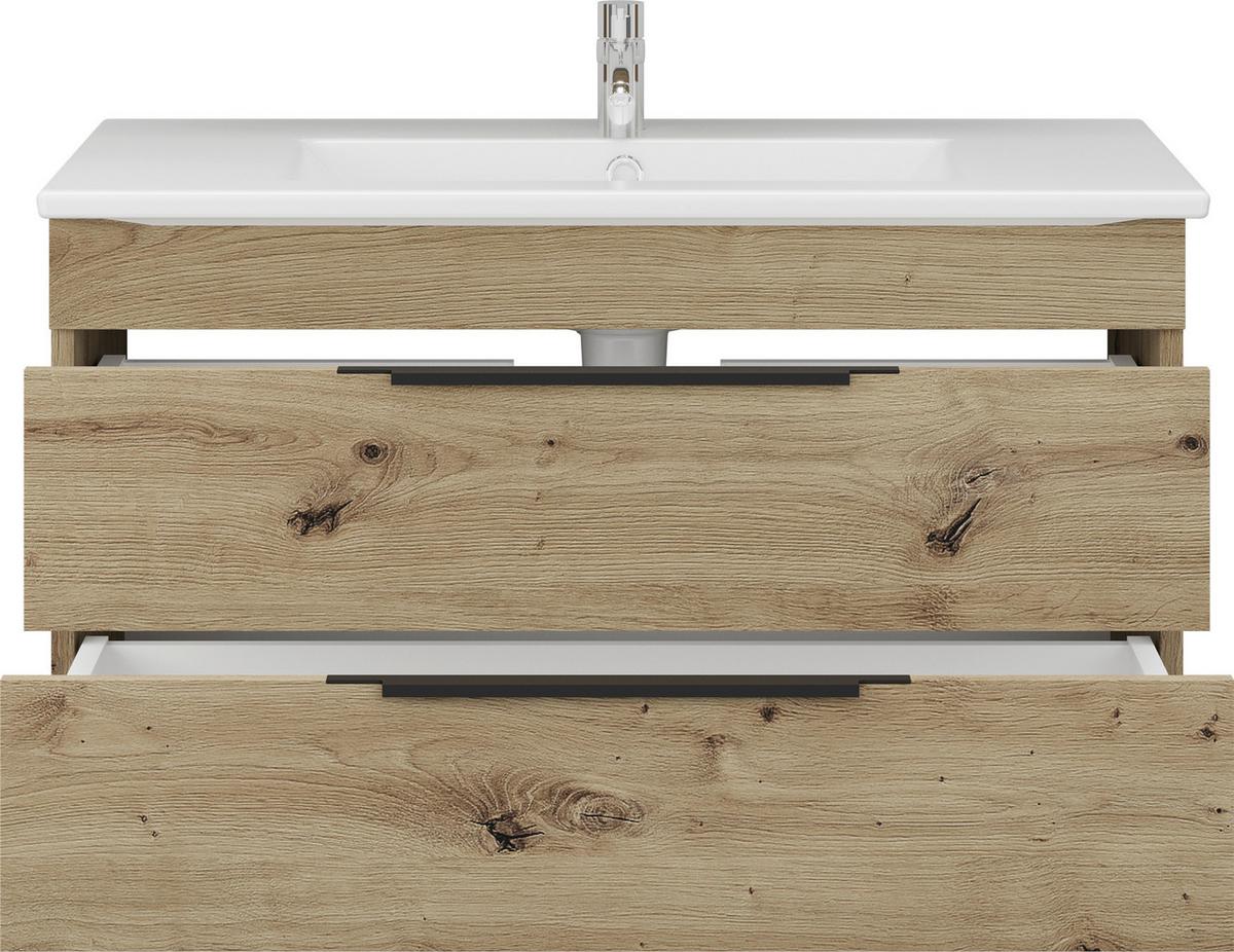 Waschtischkombi Sana Eiche Artisan B: 80 cm - Eiche Artisan/Weiß, MODERN, Keramik/Holzwerkstoff (80cm) - Stylife