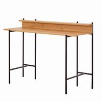 Schreibtisch Naturfarben, Schwarz L: 120cm - Schwarz/Naturfarben, Design, Holzwerkstoff/Metall (120/46/85,5cm) - Livetastic