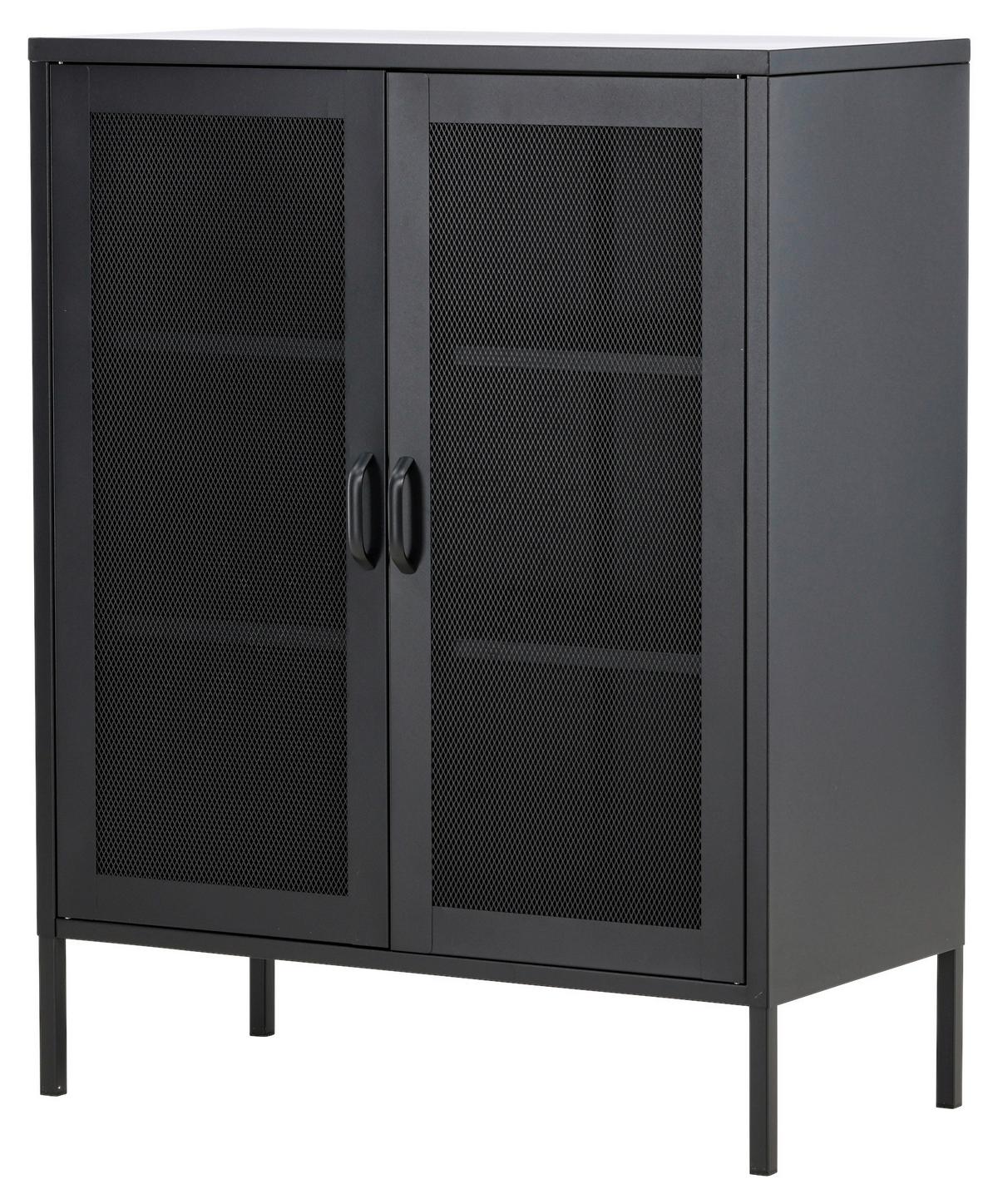 Sideboard Misha - Schwarz, Design, Metall (80/101.5/40cm) - Livetastic