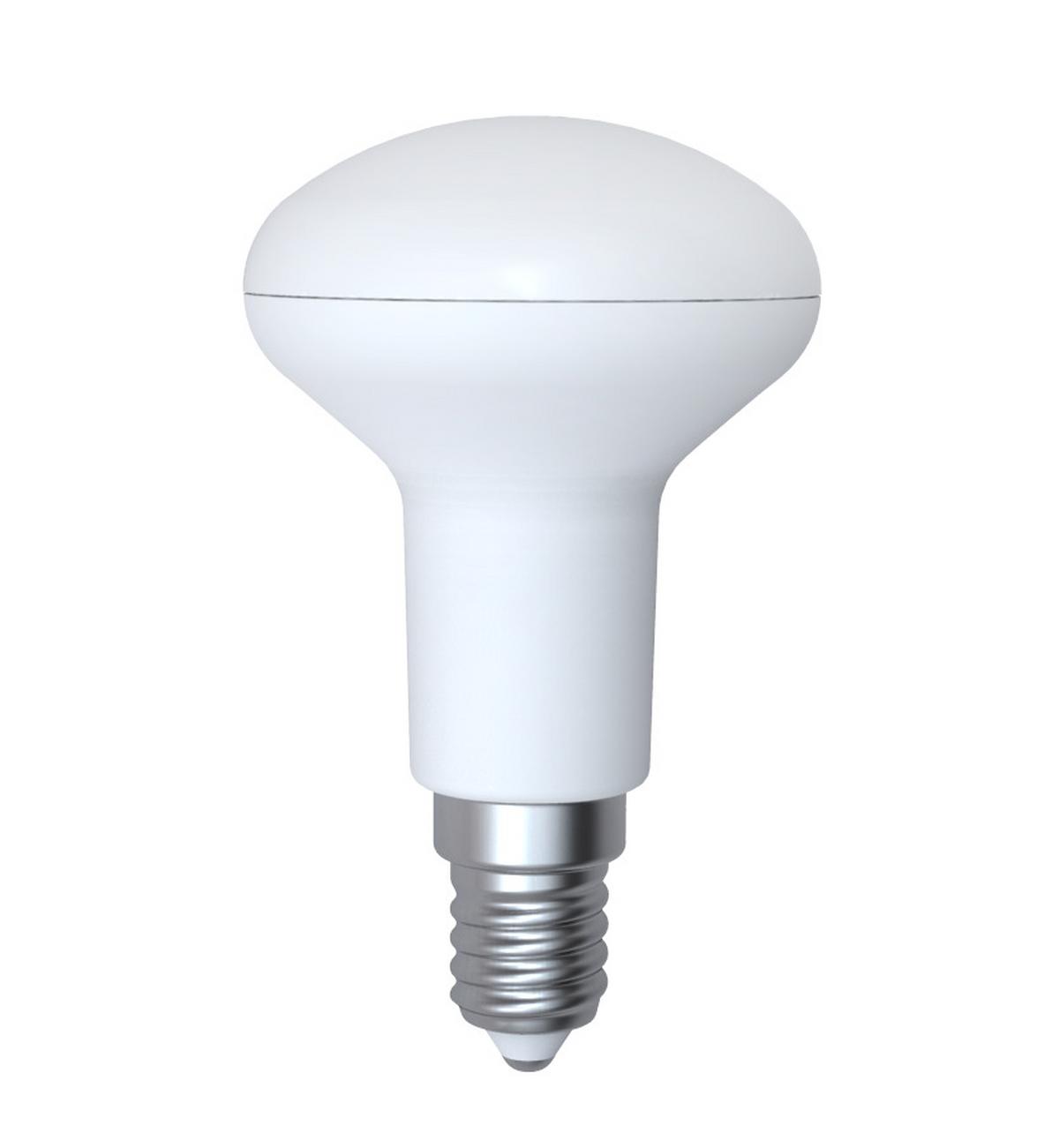 LED žárovka E14, R50, 5W, 230V - opál, plast (5/8,5cm)