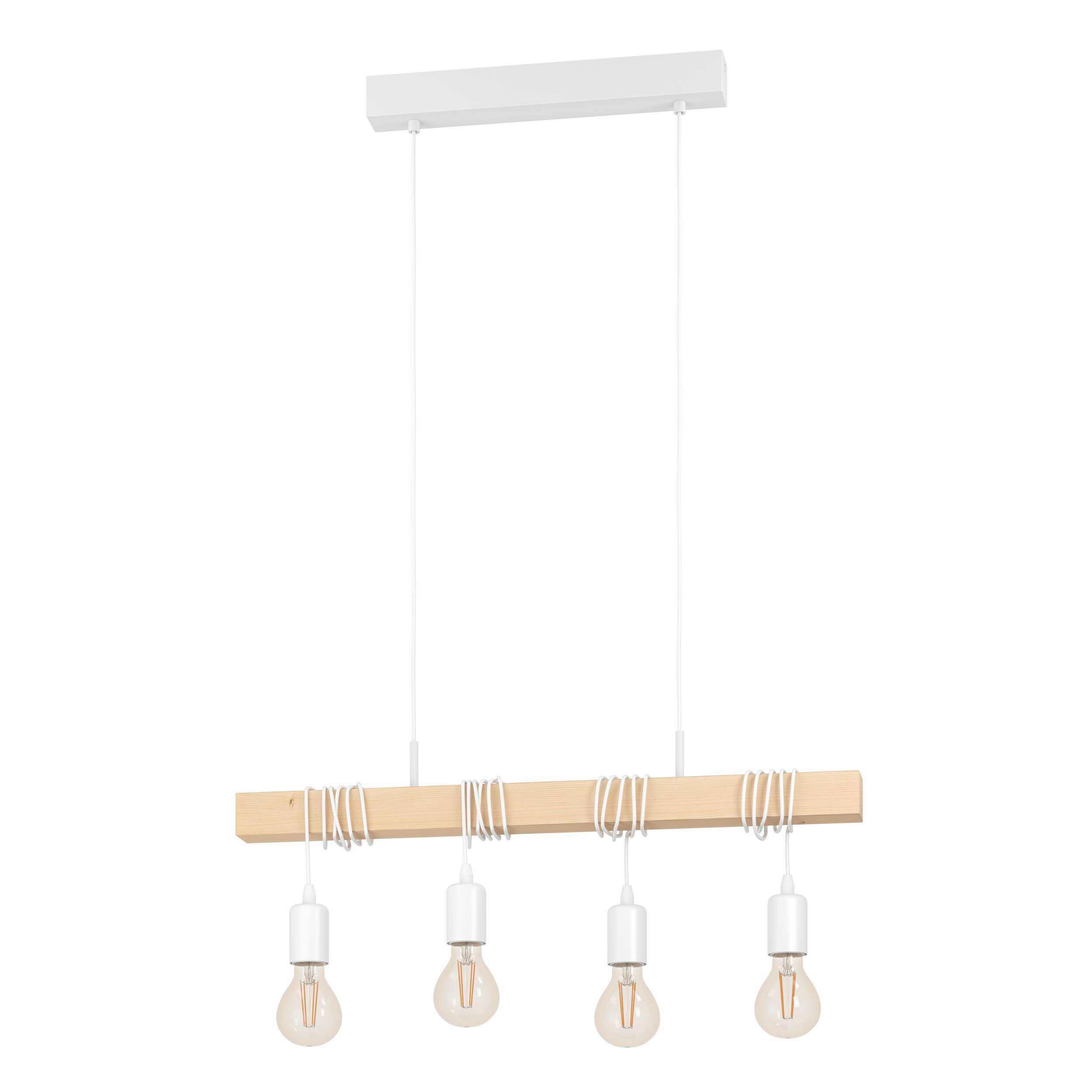 Hängeleuchte 33164* Townshend - Braun/Weiß, Natur, Holz/Metall (70/10,5/110cm) - Eglo